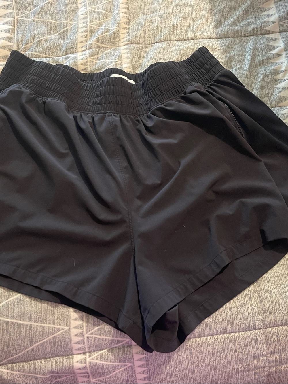 Women's Black Athletic Shorts with Elastic Waist